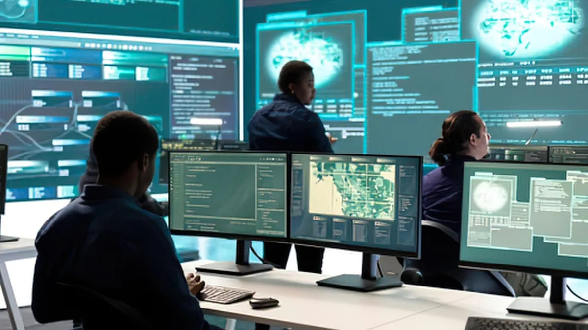 People in front of several computers
AI-generated content may be incorrect.