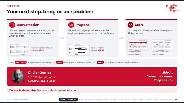 IAC.ai: Your next step: bring us one problem
