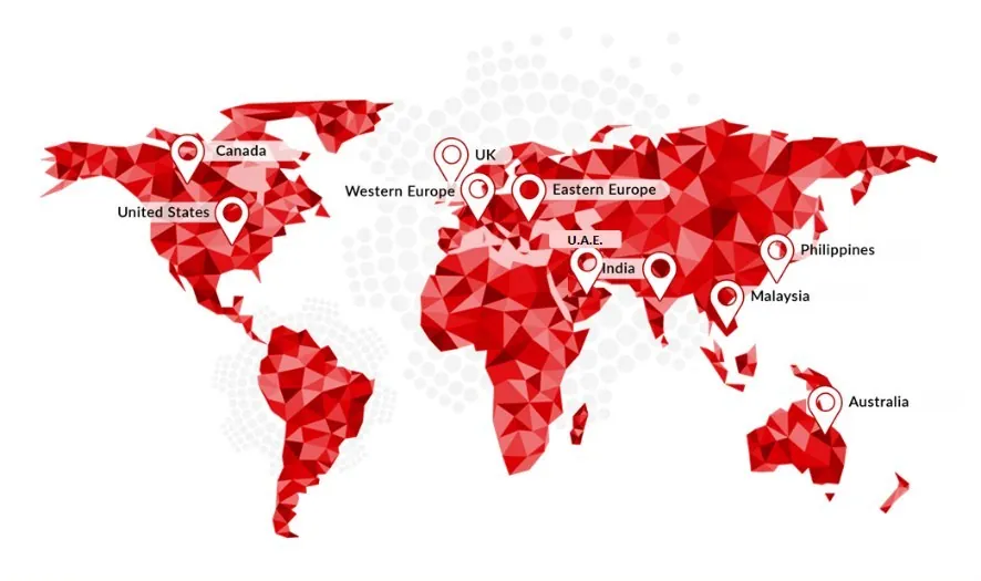 IAC global footprint: where our teams, advisory and delivery hubs work